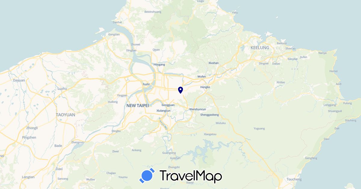 TravelMap itinerary: driving in Taiwan (Asia)